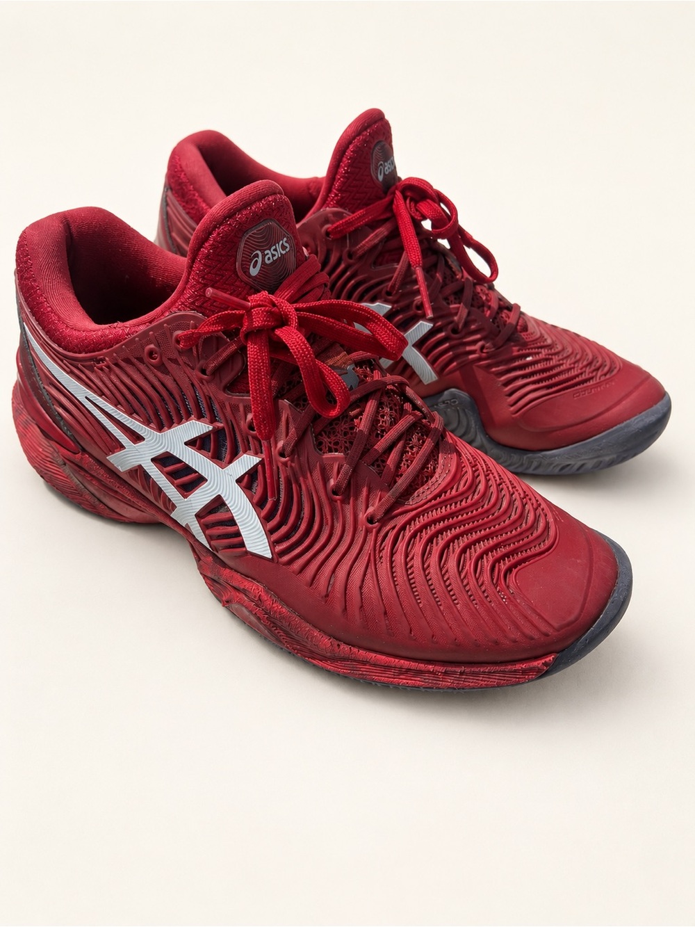 Asics Court FF Novak Djokovic Tennis Shoes Burgundy Men's 6.5 / Women's 8